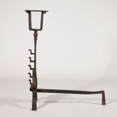 Pair of Mantel Andirons Wrought Iron 18th Century