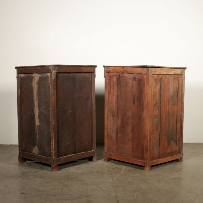 Pair of Corner Cabinets Walnut Italy Mid 1800s