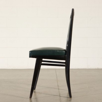 Stühle Kunstleder Holz Vintage Italien 50er Jahre