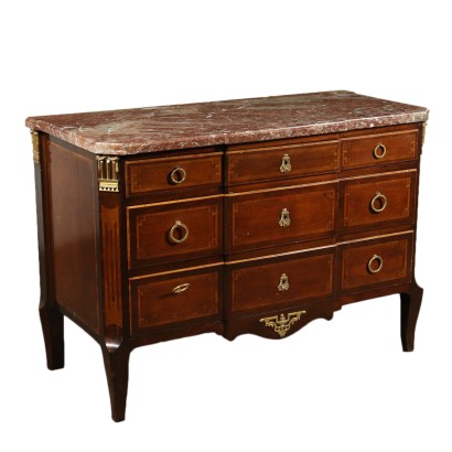 Revival Chest of Drawers Marble France Late 1800s