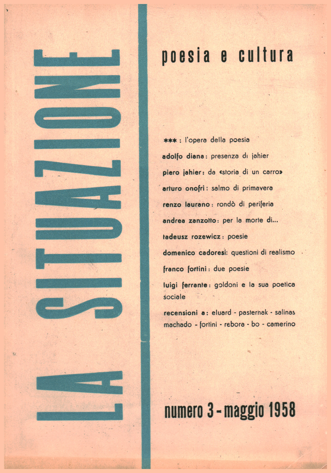 La situazione n. 3, maggio 1958, s.a.