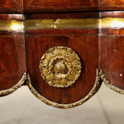 Elegant Commode Acajou Marbre Bronze France Moitié '700