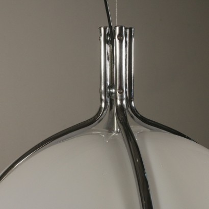 Ceiling Lamp Chromed Aluminium Vintage Italy 1960s-1970s