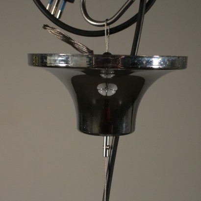 Ceiling Lamp Chromed Aluminium Vintage Italy 1960s-1970s