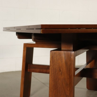 Table Silvio Coppola Placage de Noyer Bernini Italie Années 60-70