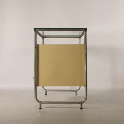 Bureau Métal laqué Aluminium Verre Fabriqué en Italie Années 60