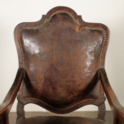 Revival Walnut Armchair Italy First Half of 1900s