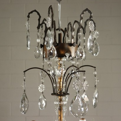 Bronze Crystal Chandelier Italy Early 20th Century