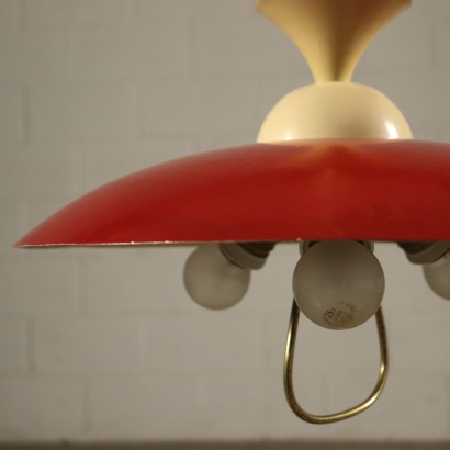 Sliding Hanging Lamp Brass Aluminium Vintage Italy 1950s-1960s