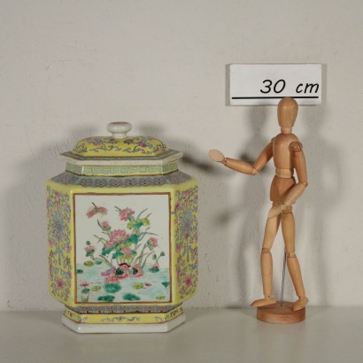 Vase Porcelaine avec Couverle Chine Deuxième moitié '900