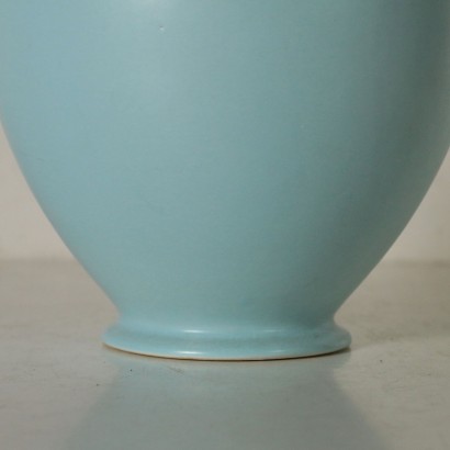 Ceramic Vase Light Blue Lacquer Laveno Italy 1950s