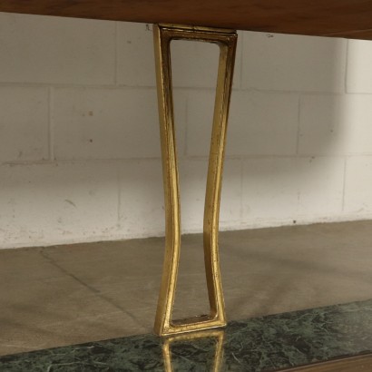 Cupboard Teak Veneer Marble Brass Vintage Italy 1950s