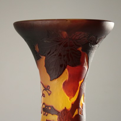 Vase Galle Style Polychrome Glass France 20th Century