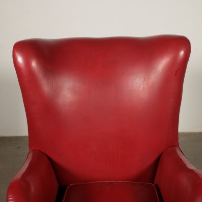 Armchair Springs Foam Leatherette Vintage Italy 1950s