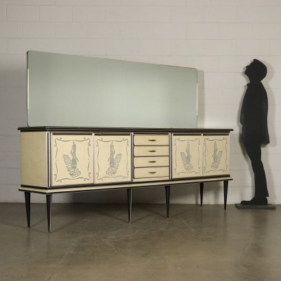 Buffet with Mirror by Umberto Mascagni Vintage Italy 1950s