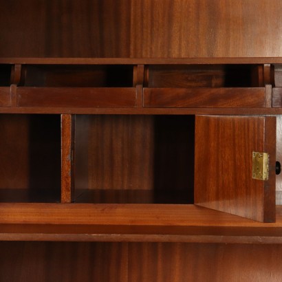 Cupboard Walnut Veneer Vintage Italy 1940s-1950s