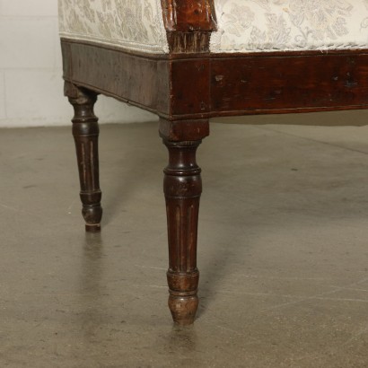 Walnut Padded Sofa Veneto Italy 18th Century