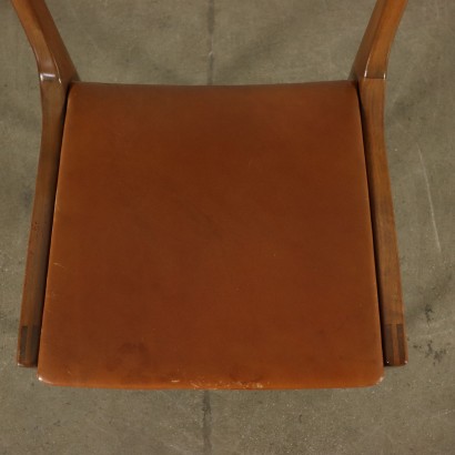 Stühle für Cassina Buchenholz Kunstleder Vintage Italien 60er Jahre