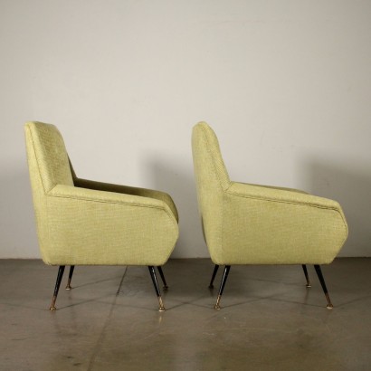 Pair of Armchairs Velvet Upholstery Foam Vintage Italy 1960s