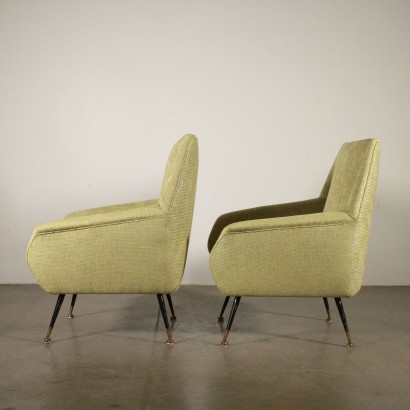 Pair of Armchairs Velvet Upholstery Foam Vintage Italy 1960s