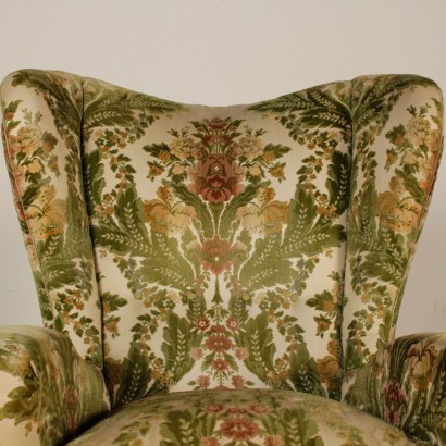 Bergere Armchair Velvet Feather Cushion Vintage Italy 1950s