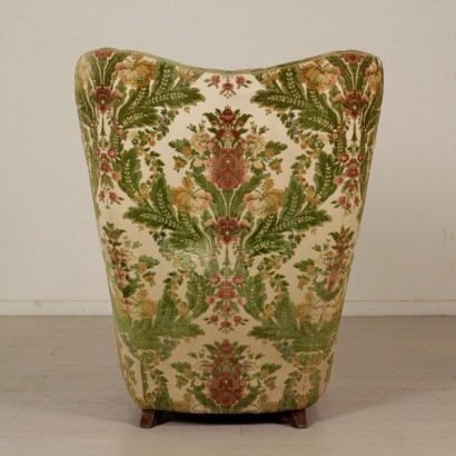 Bergere Armchair Velvet Feather Cushion Vintage Italy 1950s