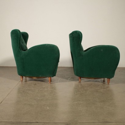 Paar Sessel Samt Vintage Italien 50er Jahre