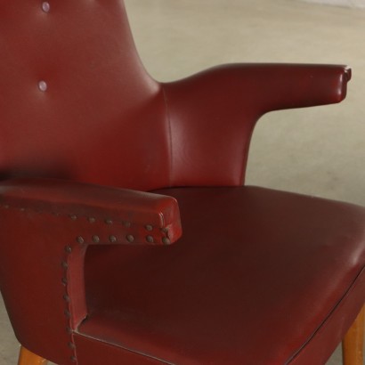 Chair Foam Padding Leatherette Vintage Italy 1950s