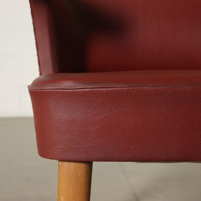 Chair Foam Padding Leatherette Vintage Italy 1950s