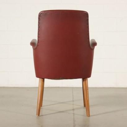 Chair Foam Padding Leatherette Vintage Italy 1950s