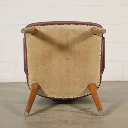 Chair Foam Padding Leatherette Vintage Italy 1950s