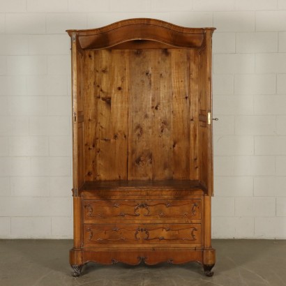 Small Wardrobe with Mirrors Walnut Italy First Half of 1900s