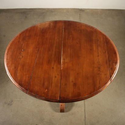 Elliptical Extending Table Walnut Cherry Italy Mid 1800s