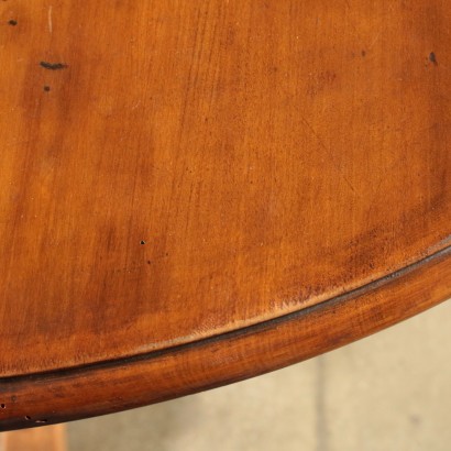 Elliptical Extending Table Walnut Cherry Italy Mid 1800s