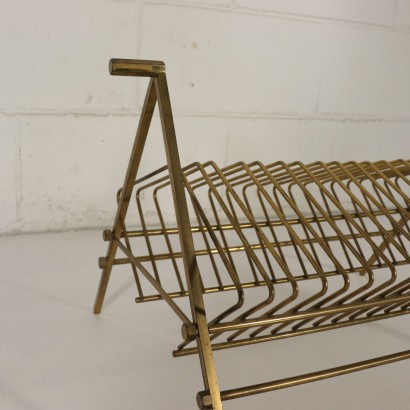 Magazine Rack Brass Vintage Italy 1950s