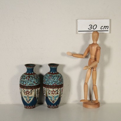 Paire de Vases Cloisonné