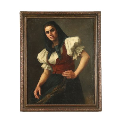 Portrait of a Commoner Oil Painting 19th Century