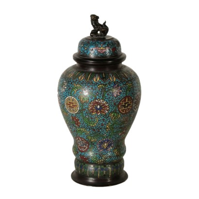 Cloisonné Vase mit Deckel Japan 19. Jahrhundert