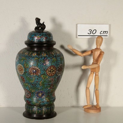 Cloisonné Vase mit Deckel Japan 19. Jahrhundert