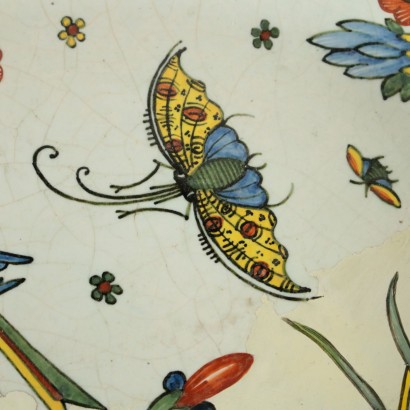 Majolica Plate Colored Ornament France 18th Century