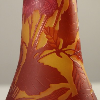 Vase Galle Style Opaque Yellow Glass France 20th Century