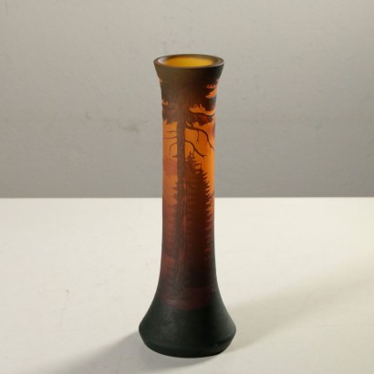 Vase Galle Style Glass Manufactured in France 20th Century