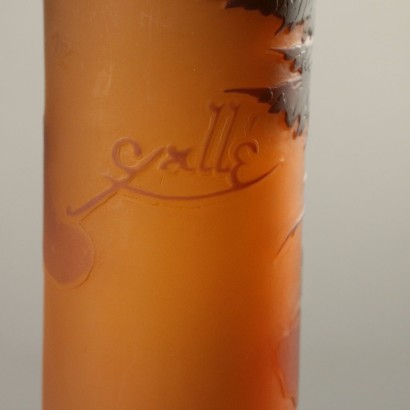 Vase Galle Style Glass Manufactured in France 20th Century