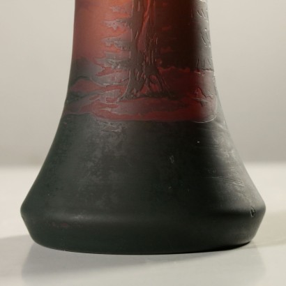 Vase Galle Style Glass Manufactured in France 20th Century