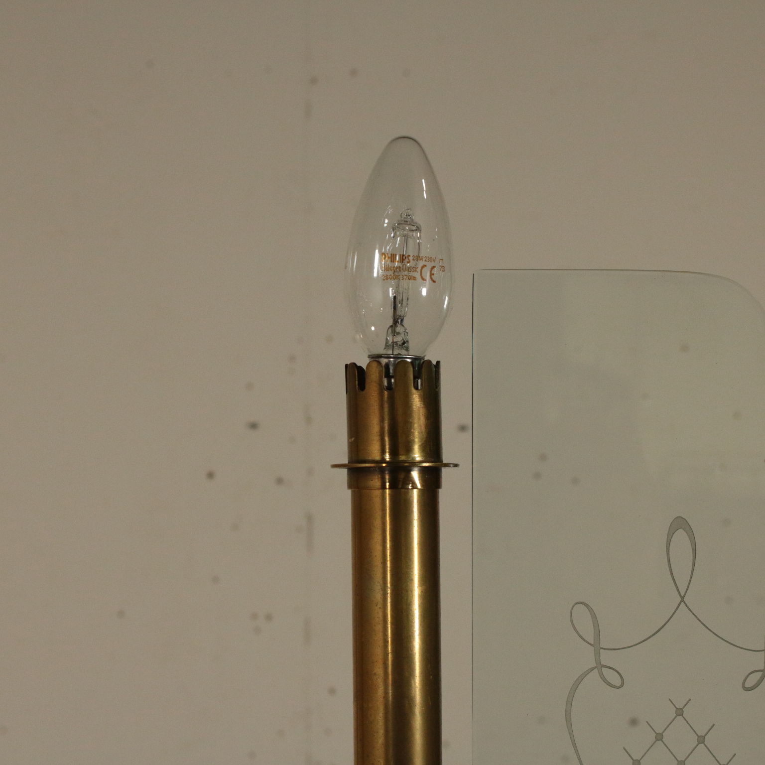 Kronleuchter Glas Messing Vintage Italien 50er Jahre