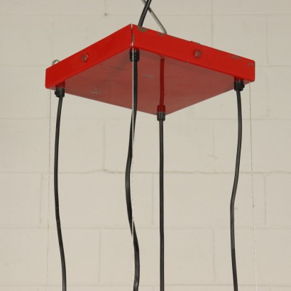 Hanging Lamp Iron Structure Vintage Italy 1980s