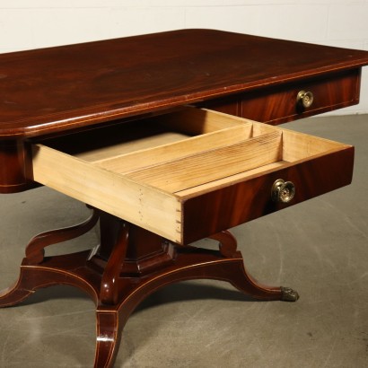 English Writing Desk Maple Mahogany Late 1800s