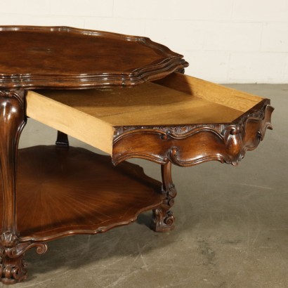 Coffee Table Maple Walnut Italy First Half of 1900s