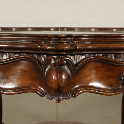 Coffee Table Maple Walnut Italy First Half of 1900s