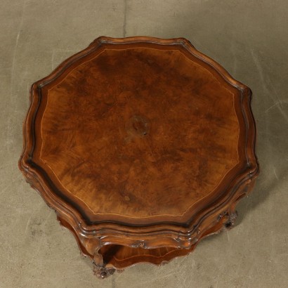 Coffee Table Maple Walnut Italy First Half of 1900s